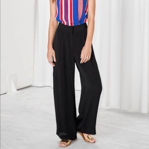 NWT & other stories wide leg trousers black size 10